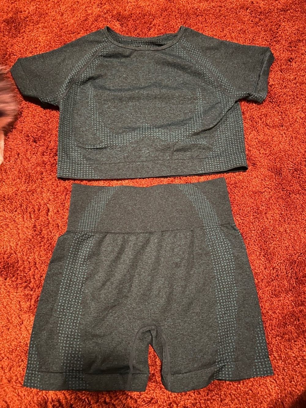Gym set shorts and crop top